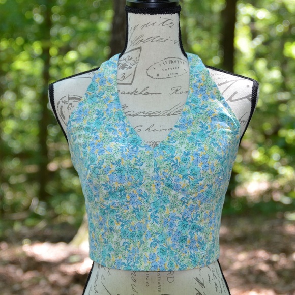 American Eagle Outfitters Tops - Floral American Eagle halter crop top